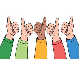 Diverse Hands Giving Thumbs Up
