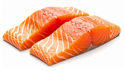 Fresh raw salmon fillets with white fat. Great for food blogs, seafood recipes, restaurant menus, and cooking websites. Perfect for culinary designs.