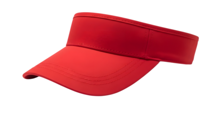 Red visor cap isolated on a transparent background sports