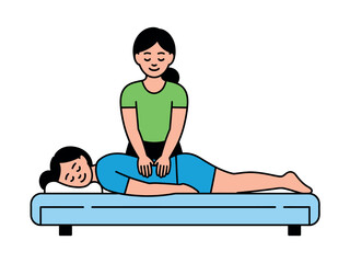 Woman Receiving Massage on Table