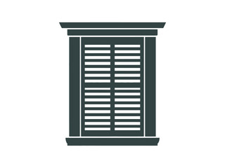 Dark Green Closed Window Shutters