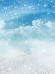 winter background with snowflakes. Christmas card.