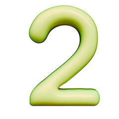 Alphabet, Number and Symbol 3D Word Soft Lime Glossy Digital Powerup