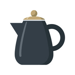 Stylish Black Teapot Vector for Kitchen Decor and Branding, Modern Flat Design Perfect for Culinary Projects