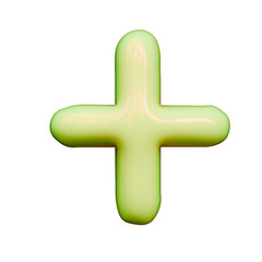 Obraz premium Alphabet, Number and Symbol 3D Word Soft Lime Glossy Digital Powerup