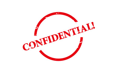 CONFIDENTIAL! - Red Rubber Stamp with text CONFIDENTIAL!
