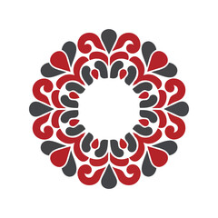Elegant Red and Black Floral Mandala Vector for Modern Design, Home Decor, and Wedding Invitations