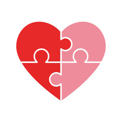 Colorful Puzzle Heart Vector for Love, Relationships, and Emotional Connection in Design Projects