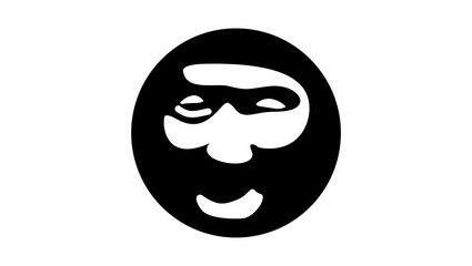 Fototapeta premium Mongolian genetic code symbol, black isolated silhouette