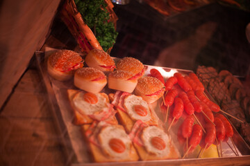 artificial food at the mall as a sample