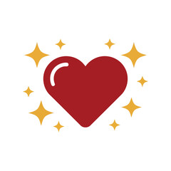 Stylish Heart Icon with Sparkles - Premium Vector for Love, Romance, and Celebration Themes