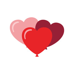 Colorful Heart Balloons Vector for Valentine's Day Celebrations, Romantic Decor and Party Invitations