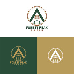Forest Peak Cabin logo design vector art