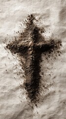 Ash Cross: A stark, poignant image of a cross, meticulously crafted from ash, embodying themes of spirituality, sacrifice, and reflection.