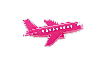 Fototapeta premium Pink Airplane Isolated on White Background