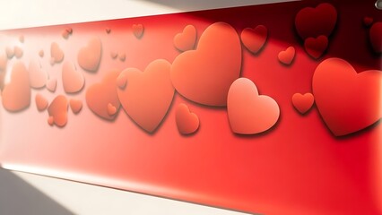 Vibrant red background with floating hearts for Valentine's Day or love themed designs