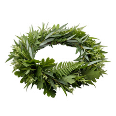 Green leafy laurel wreath crown
