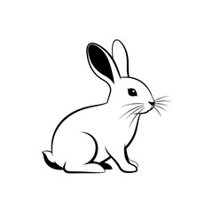 White cartoon bunny sitting
