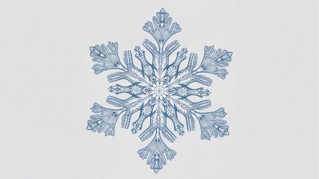 Starting sequence, ornate six-armed blue crystal motif rotating clockwise on neutral backdrop