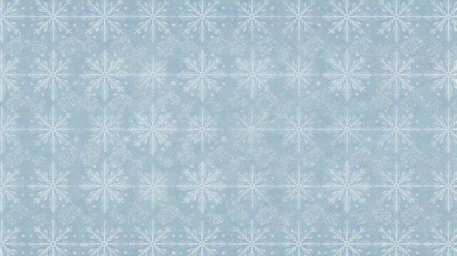 Advancing frames causing snowflake pattern shifting right on blue textured backdrop, creating loop