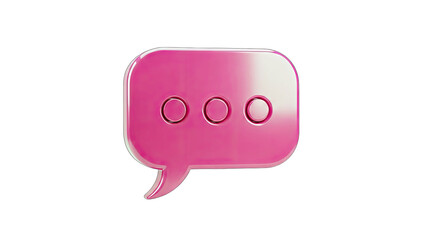 Fototapeta premium Pink Chat Bubble Icon on White Background