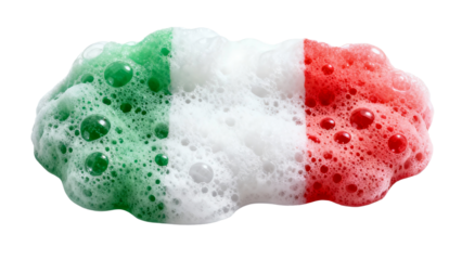 Creative Italian Flag from Soft Foam Bubbles Isolated