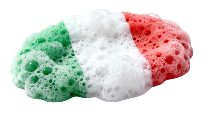 Italy Flag Bubble Foam Concept with Transparent Background