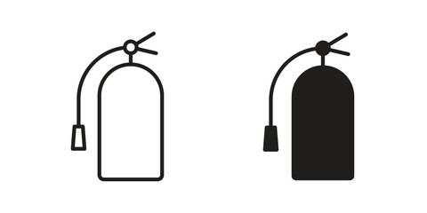 Fire extinguisher icons collection. Line vector sign, symbol for web and mobile