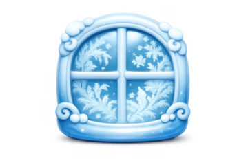 Frosted glass art design with snowflake patterns for winter decor