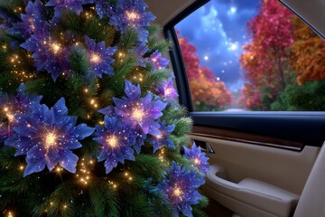 Gifts on the car seat. Generative AI