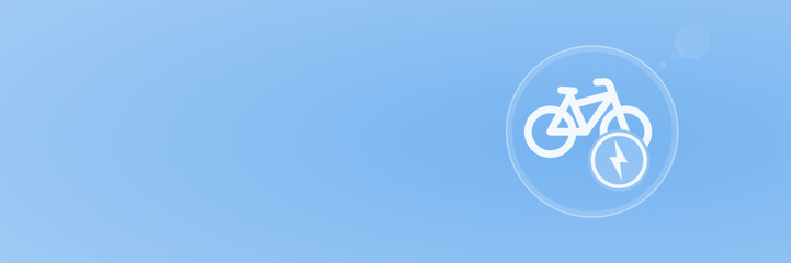 Fototapeta premium Elektrofahrrad E-Bike Symbol Header Vektor Illustration für nachhaltige Mobilität copy space svg unter 60 kB