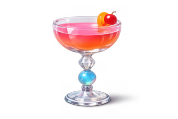 Elegant cocktail icon featuring a stylish glass and vibrant drink design for bars and menus