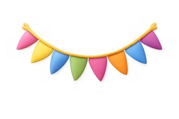 Colorful pennant banner for celebrations and party decorations