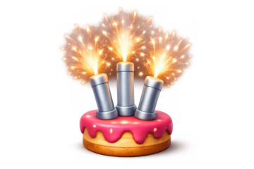 Festive celebration cake with sparklers for holiday events and party decorations