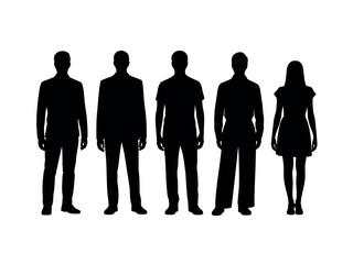 Silhouettes of Diverse Group People