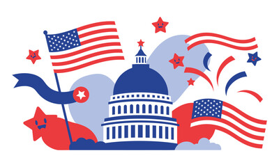 Celebrating american independence day with iconic symbols and patriotic fervor