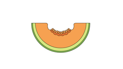 Watermelon Slice with Seeds and Rind.