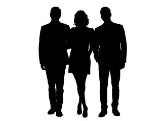 Silhouette of Business Trio Standing