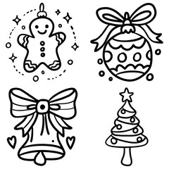 Doodle Christmas Icons for Holiday Projects