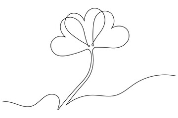 Minimalist style shamrock illustration continuous line drawing isolated