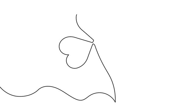 Shamrock icon one line art animation seamless loop minimal design