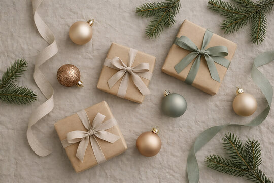 Aesthetic Christmas flat-lay
