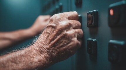 Medium shot capturing hands adjusting settings on a customizable curing chamber control panel tailored for specialized retread curing cycles