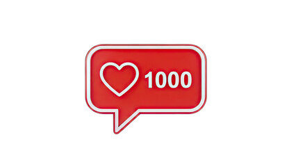 Social Media Like Icon with 1000 Notification