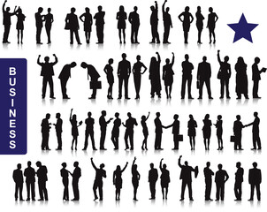 silhouettes of business people