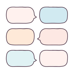 set of colorful speech bubbles