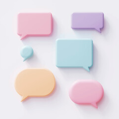 set of colorful speech bubbles