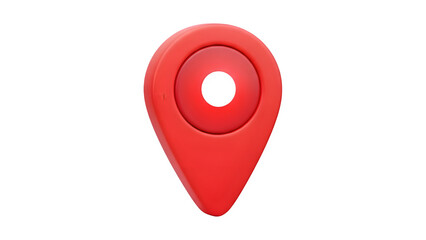 Red Location Pin Icon 3D Map Marker Isolated on Black Background