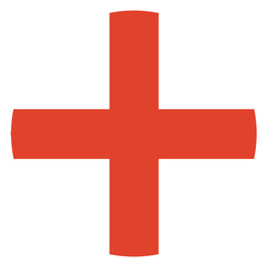 Round National England flag isolated in circle shape.