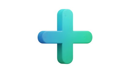 3D Plus Icon Symbol Isolated on Black Background